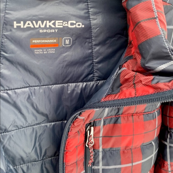 Hawke Pro Down Packable Performance Puffer Classically Styled Red Blue Plaid NWT - Picture 3 of 13